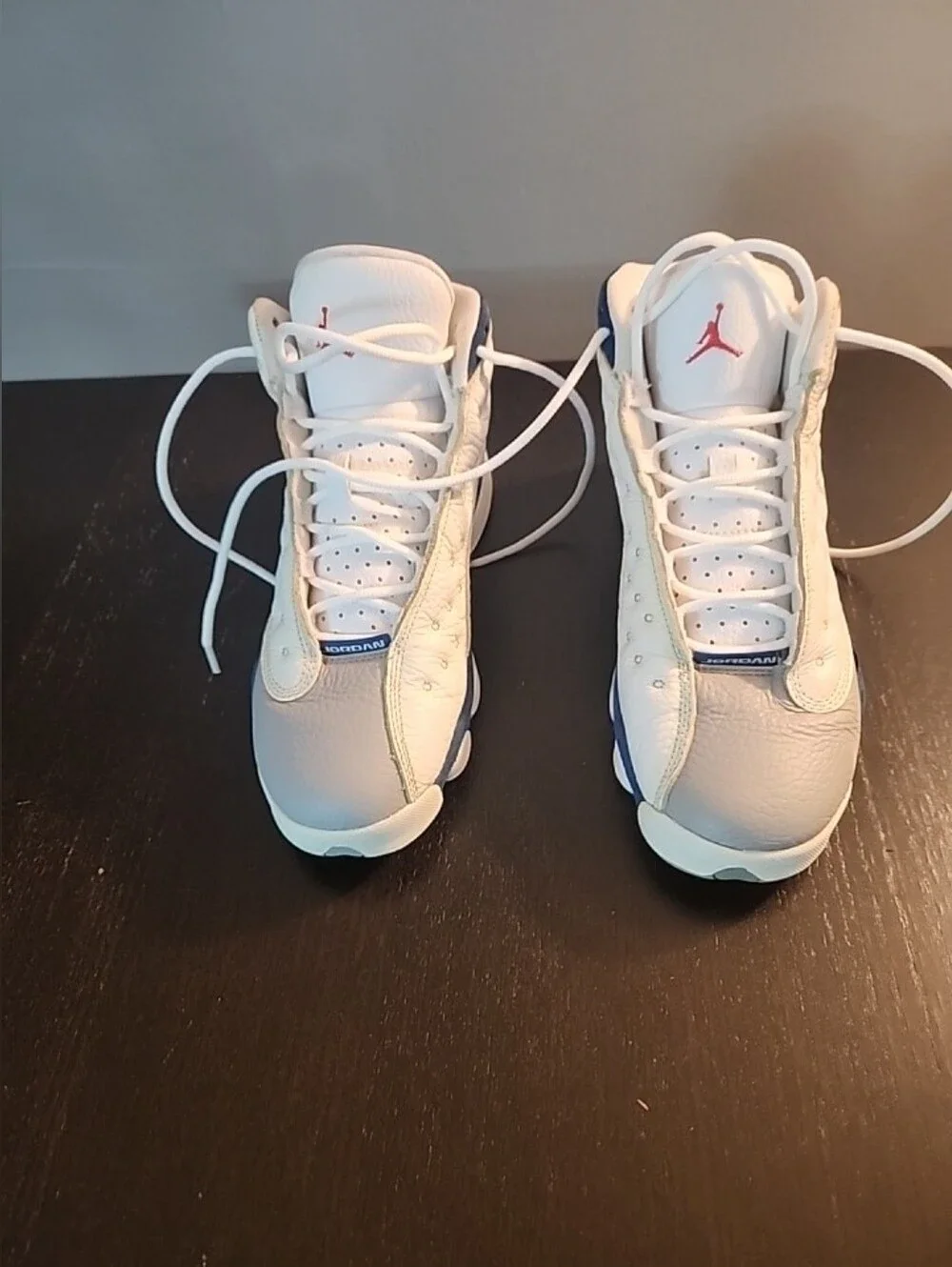 Jordan 13 Retro, French White, Blue & Gray Basketball Sneakers. Excellent Cond